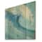 Designart - Ocean Wave Handpainted with White Foam - Nautical & Coastal Print on Natural Pine Wood